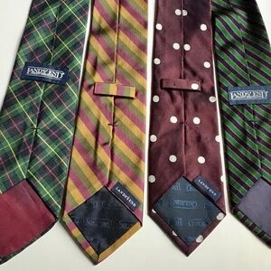 4 Lands end classy all silk ties made in USA 🇺🇸